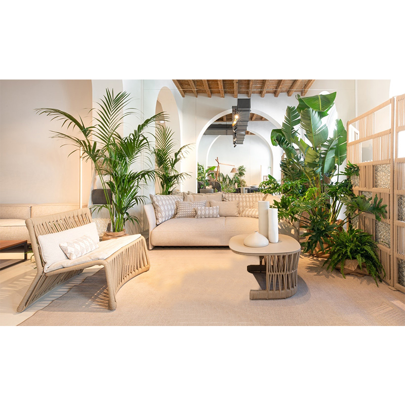 Modern Aluminum Frame and Woven Outdoor Sofa