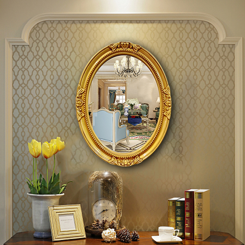 Barocco With Silver Framed Oval Silver Wall Mirror Model B