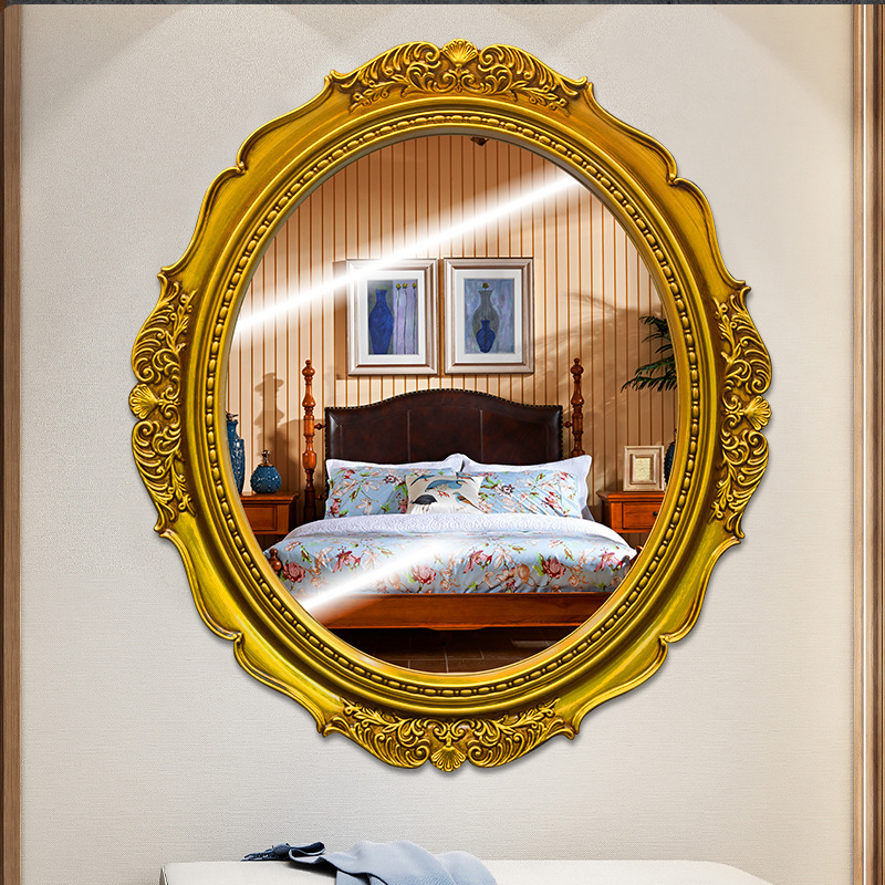 Barocco Style With Silver Framed Oval Silver Wall Mirror Model C