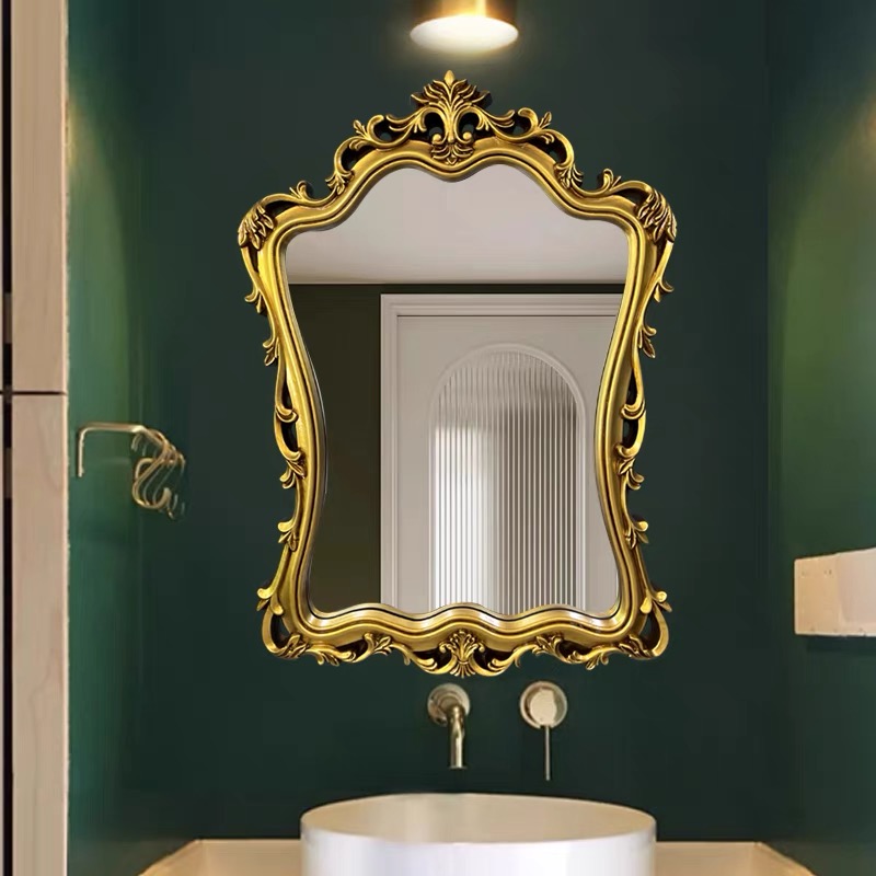 Baroque Curved Silver Wall Mirror Model A