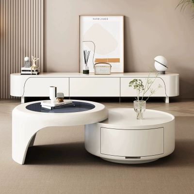 Modern Minimalist Curved Edge TV UNIT