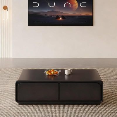 Modern French-Inspired Minimalist Rectangular Coffee Table