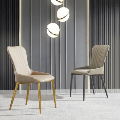 2PCS Modern Italian Style PU Leather Dining Chair Set Of 2 Model NC942