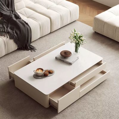 Modern Rectangular Coffee Table with Drawers