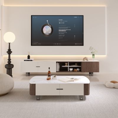 Stylish Contrasting Two-Tone TV Stand/TV Unit with Storage 