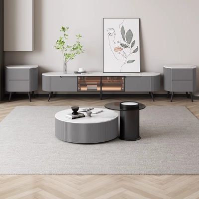 Modern Duo Round Coffee Table Set of 2