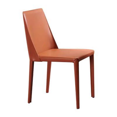 2PCS Modern Italian Style Saddle Leather Dining Chair Set Of 2 Model NC921