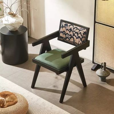 2PCS K-Style Upholstered Chair with Armrest More Colours Customisable