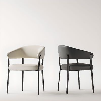 2PCS Modern PU Leather with Curved Back Dining Chairs More Colours Customisable