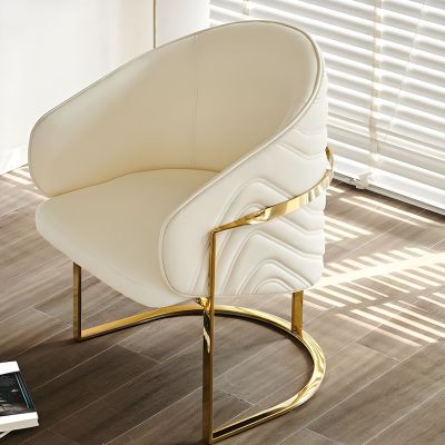 2PCS Glam Barrel PU Leather Dining Chairs More Colours Customisable