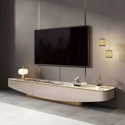 Sailboat Sintered Stone TV Stand/TV Unit with 3 Drawers and Metal Base