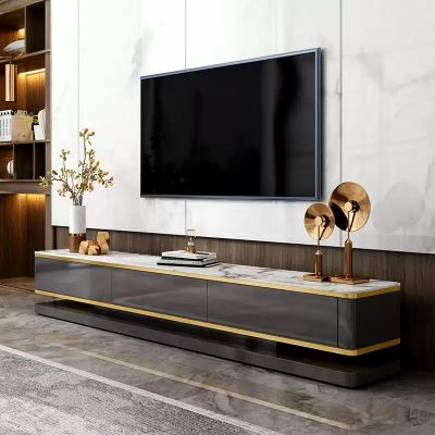 Lux Sintered Stone Piano Gloss Rectangular TV Stand/ TV Unit