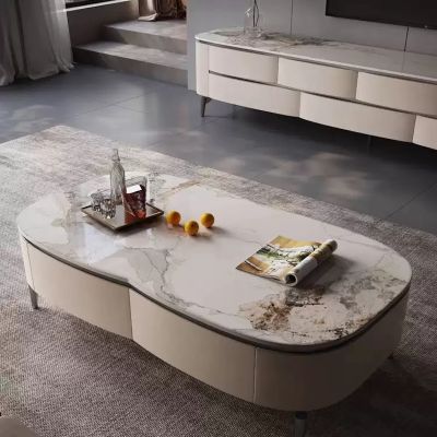 Lavish Sintered Stone Rectangle Coffee Table