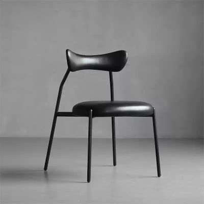 2PCS Modern Minimalist Curved-Back PU Leather Dining Chairs More Colours Customisable