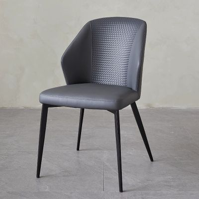 2PCS Woven-Back PU Leather Dining Chairs More Colours Customisable