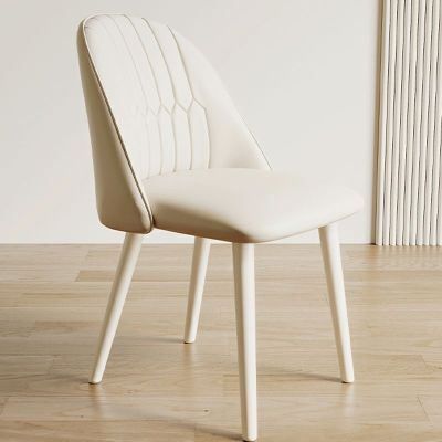 2PCS Modern PU Leather Dining Chairs with Stitched Backrest More Colours Customisable