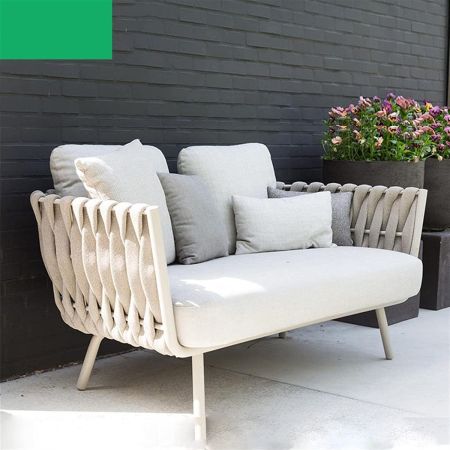 Modern Aluminum Frame Woven Outdoor Sofa