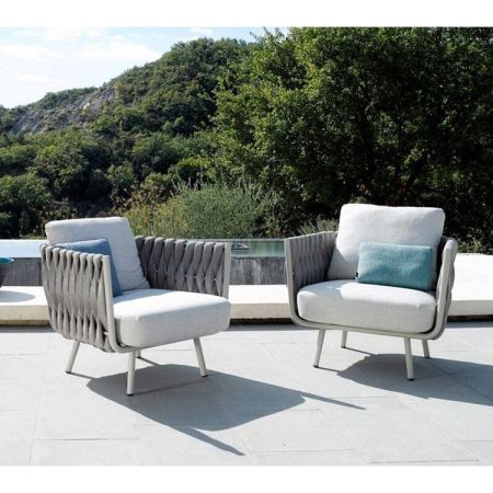 Modern Aluminum Frame Woven Outdoor Sofa