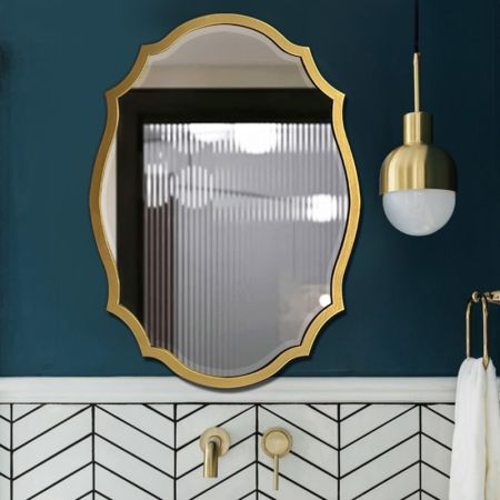 Scalloped Edge Oval Framed Silver Wall Mirror