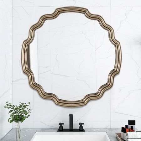 Vintage French Style Framed Silver Wall Mirror