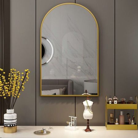 Minimalist Aluminium Alloy Frame Arch Top Wall Mirror Full Length Mirror
