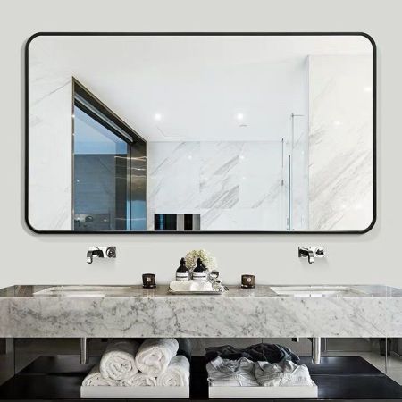 Minimalist Aluminium Alloy Linea Rectangle Wall Mirror Full Length Mirror
