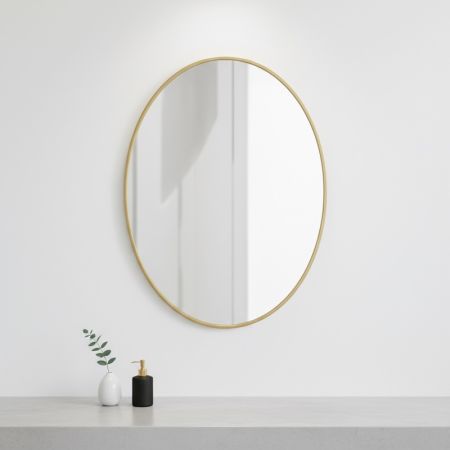 Minimalist Aluminium Alloy Oval Wall Mirror Full Length Mirror