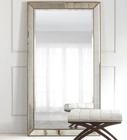 Color Framed Full Length Rectangle Silver Wall Mirror