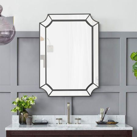  Framed Octagon Silver Wall Mirror 