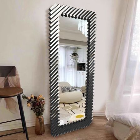 Mosaic Rectangle Silver Wall Mirror Model B