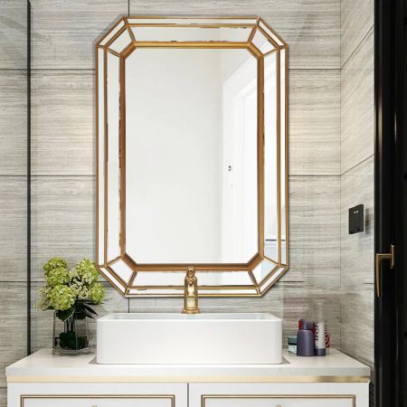 Octagon Wall Mirror with Triple Frame
