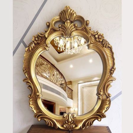Baroque Style Silver Wall Mirror Model C