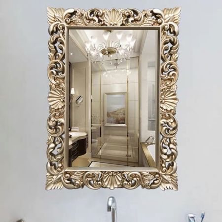 Baroque Rectangle Silver Wall Mirror