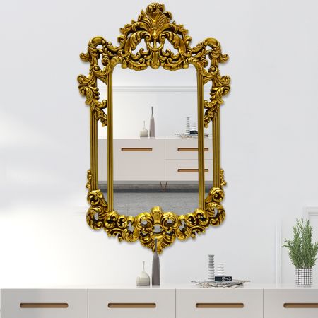Barocco Style Double Framed Rectangle Silver Wall Mirror