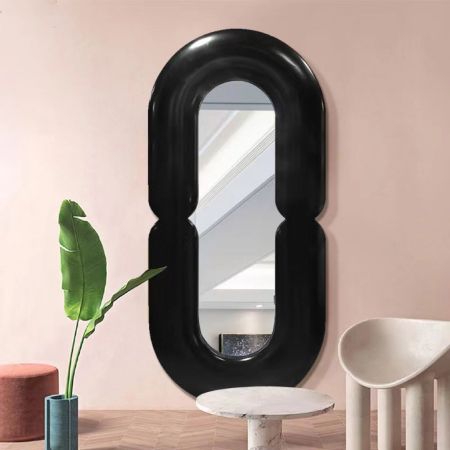 Modern Industrial Style Framed Silver Wall Mirror