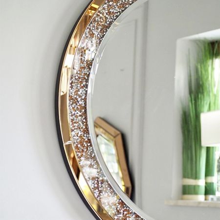 Crushed Diamond Silver Wall Mirror