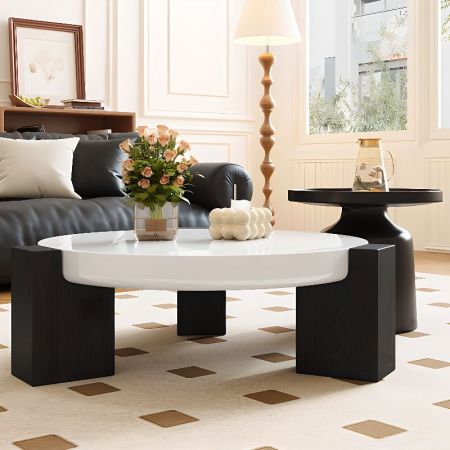 Mono Balance Round Coffee Table Set of 2
