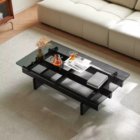 Modern Shadow Play Rectangular Coffee Table
