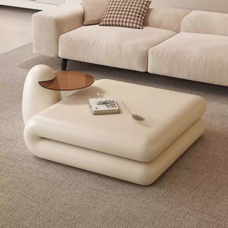 Modern Book-Shape Plywood Square Coffee Table Set of 2