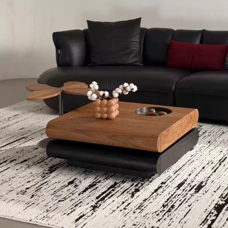 Gemu Duo Rotatable Square Coffee Table with Butterfly Side Table Set of 2