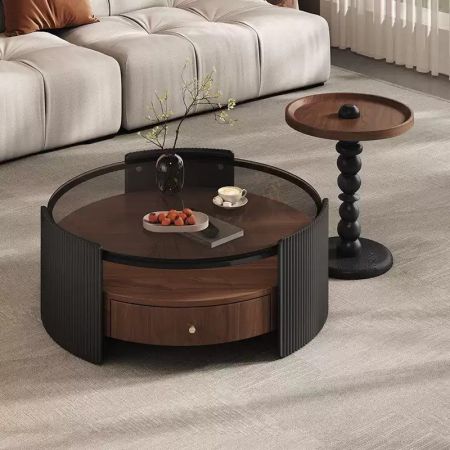 Falan French Elegance Round Coffee Table Set of 2