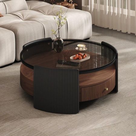 Falan French Elegance Round Coffee Table Set of 2