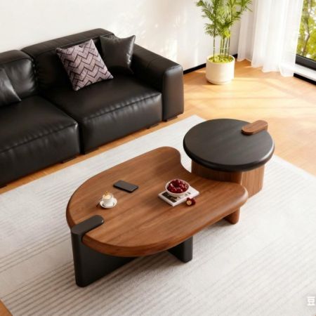 Halfmoon Dual-Height Coffee Table Set of 2