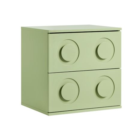 Bedside Table 2 Drawers Nightstand Side Storage Cabinet Green
