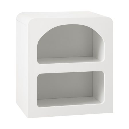 Bedside Table Open Shelf White