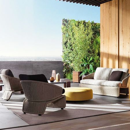 Comfortable PE Webbing Outdoor Sofa