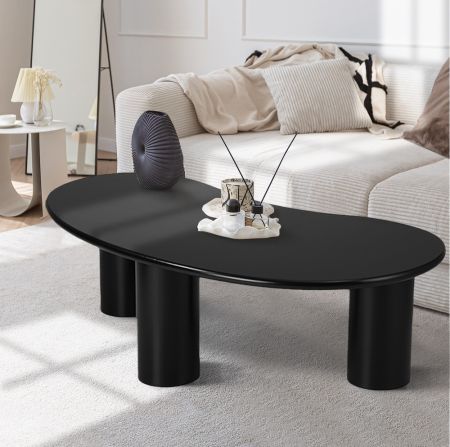 Coffee Table Cafe Desk Irregular Black
