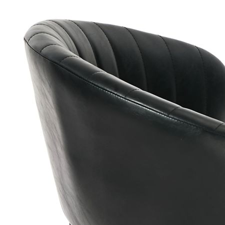 Oikiture 2x PU Leather Dining Chair Kitchen Padded Seat Black