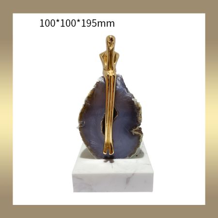 Modern Lux Precious Stone with Metal Sitting Woman Handcraft Table Décor