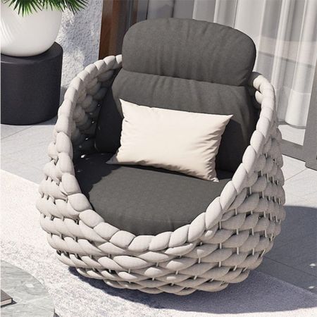 Modern Aluminum Frame Woven Outdoor Sofa